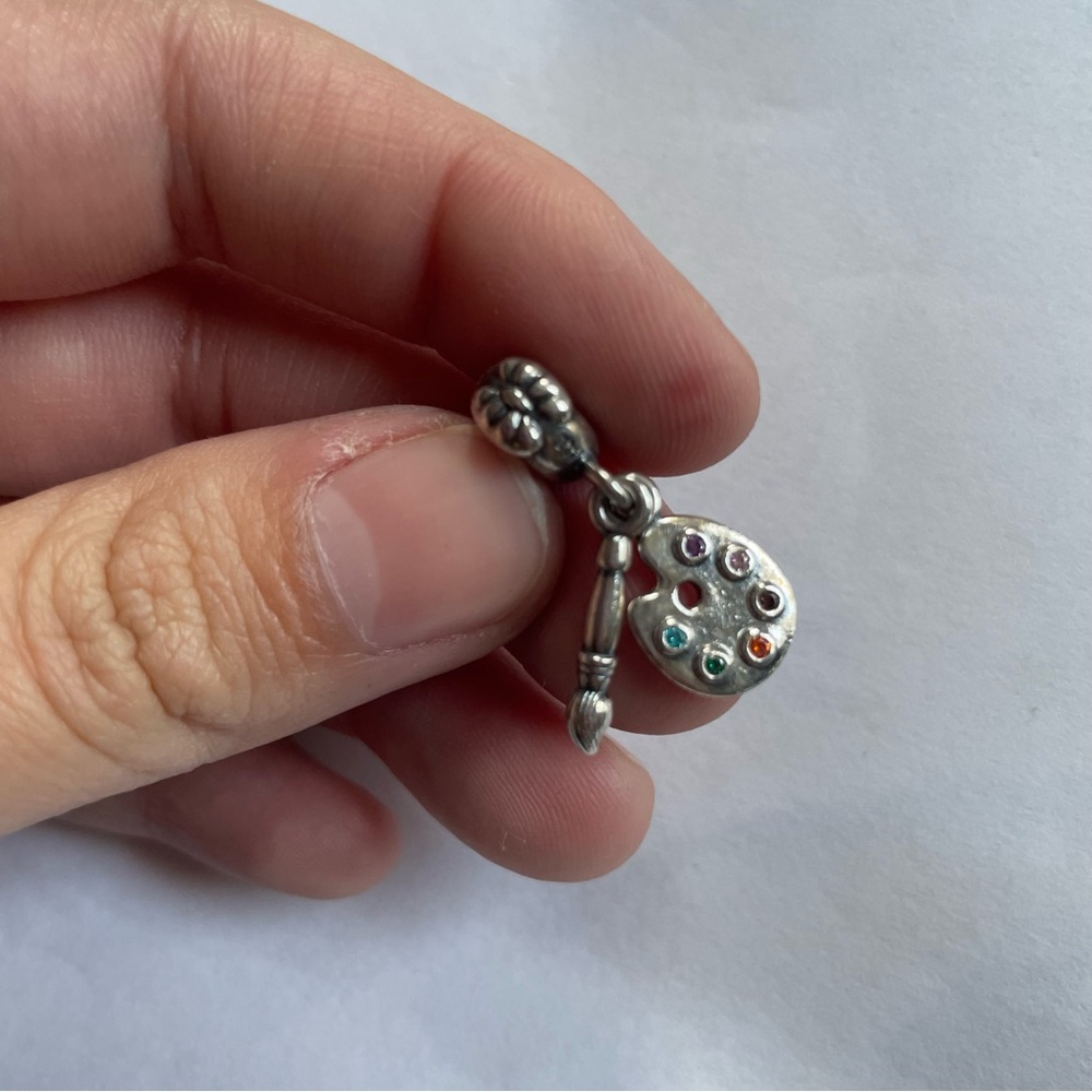 Pandora Artist Palette and Brush Dangle Charm